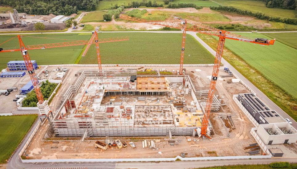 Vorstreiender Bau des Datencenters, fotografiert am Dienstag, 03. Juni 2025, in Beringen. (Roberta Fele / Schaffhauser Nachrichten)