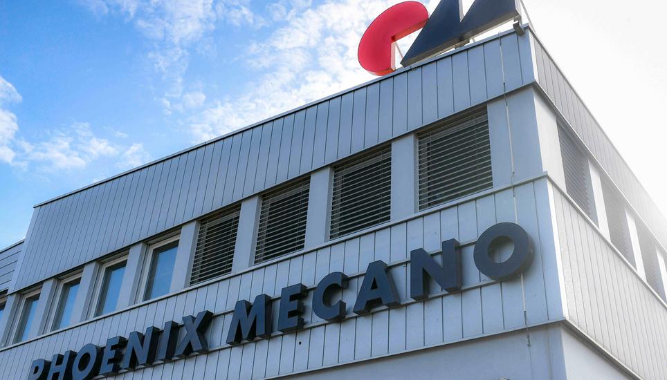 Logo der Firma Phoenix Mecano mit Sitz in Stein am Rhein , am Freitag, 19. Februar, 2021. (Melanie Duchene / Schaffhauser Nachrichten)
