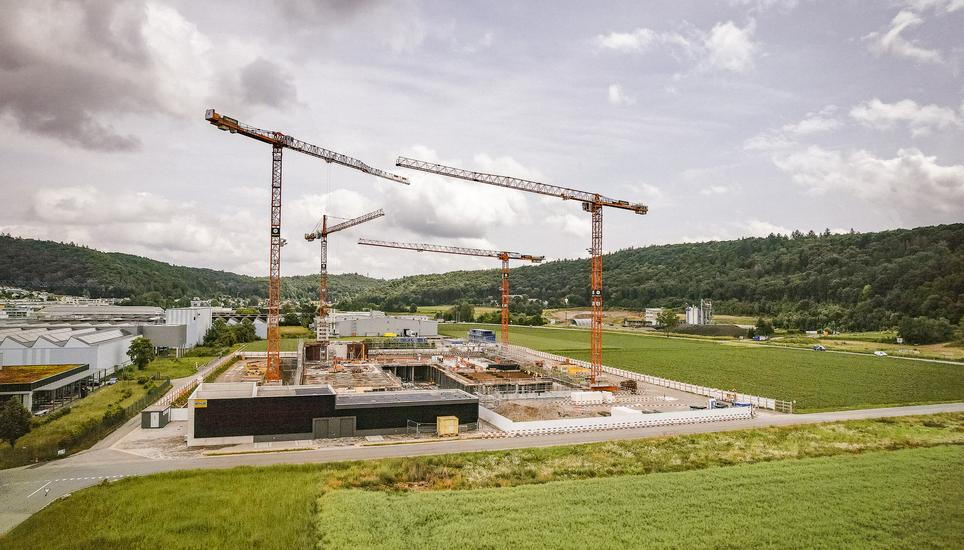 Vorstreiender Bau des Datencenters, fotografiert am Dienstag, 03. Juni 2025, in Beringen. (Roberta Fele / Schaffhauser Nachrichten)