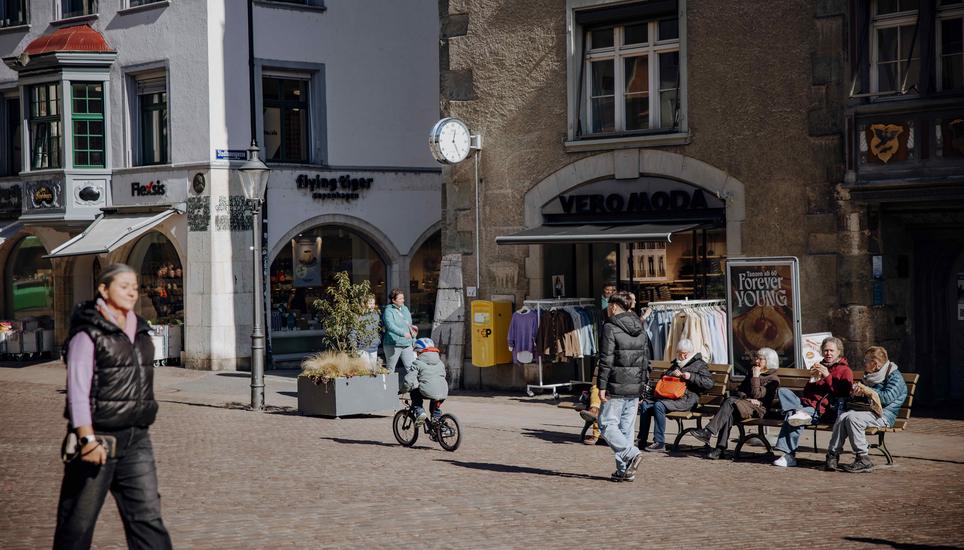 Warme Temperaturen im Winter, fotografiert am Mittwoch, 25. Februar 2026, in Schaffhausen. (Roberta Fele / Schaffhauser Nachrichten)
