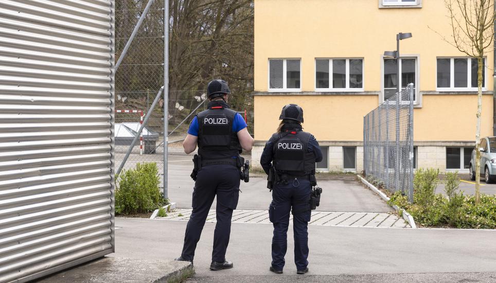 Bombendrohung im Gega-Schulhaus, Donnerstag, 26.03.2026, Schaffhausen (Roger Hofstetter/Schaffhauser Nachrichten)