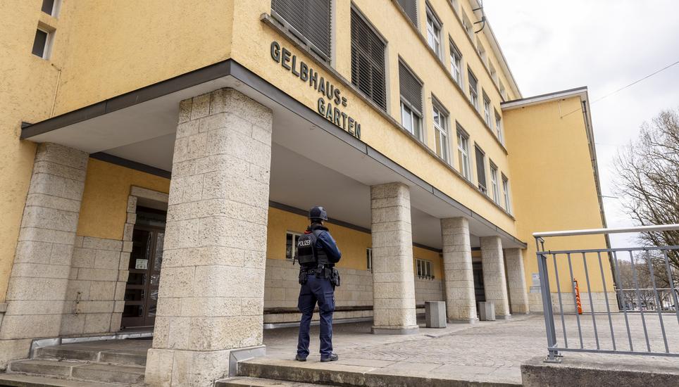 Bombendrohung im Gega-Schulhaus, Donnerstag, 26.03.2026, Schaffhausen (Roger Hofstetter/Schaffhauser Nachrichten)