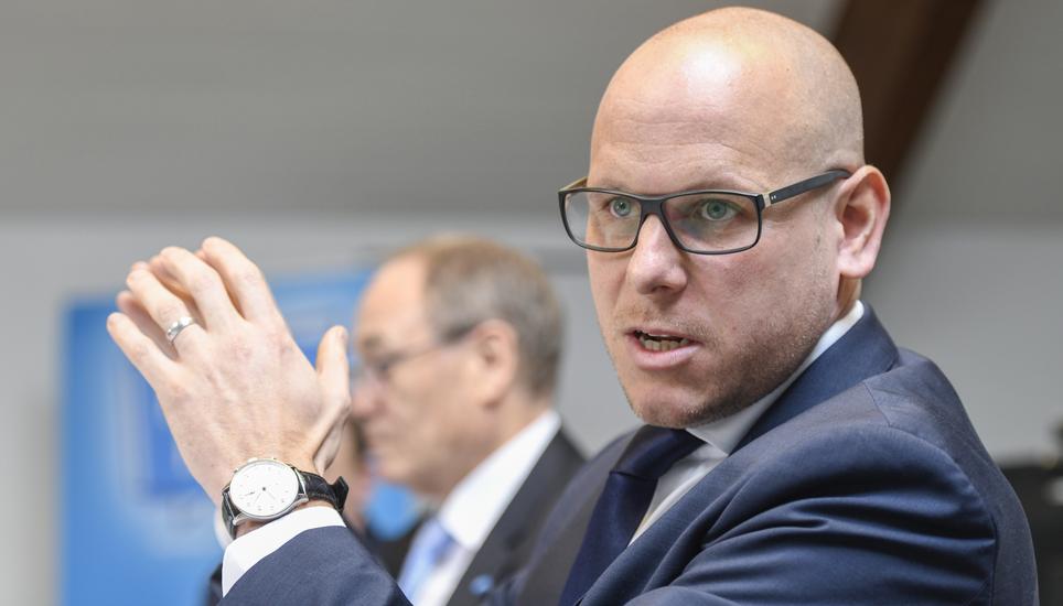 Hannes Leu, CFO IVF Hartmann AG, an der Bilanzmedienkonferenz, am Mittwoch, 11. Maerz 2020.  (Melanie Duchene / Schaffhauser Nachrichten)