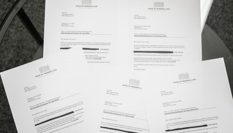 Fünf Rechnungen, welche die Vermutung einer Beteiligung des Minder-Lagers an der Beschwerde gegen Stocker zusätzlich erhärten.