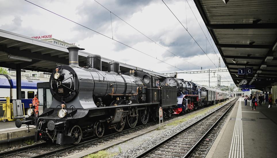 Dampflokomotive am Bahnhof,  am Montag, 26. Mai 2025. (Melanie Duchene / Schaffhauser Nachrichten)