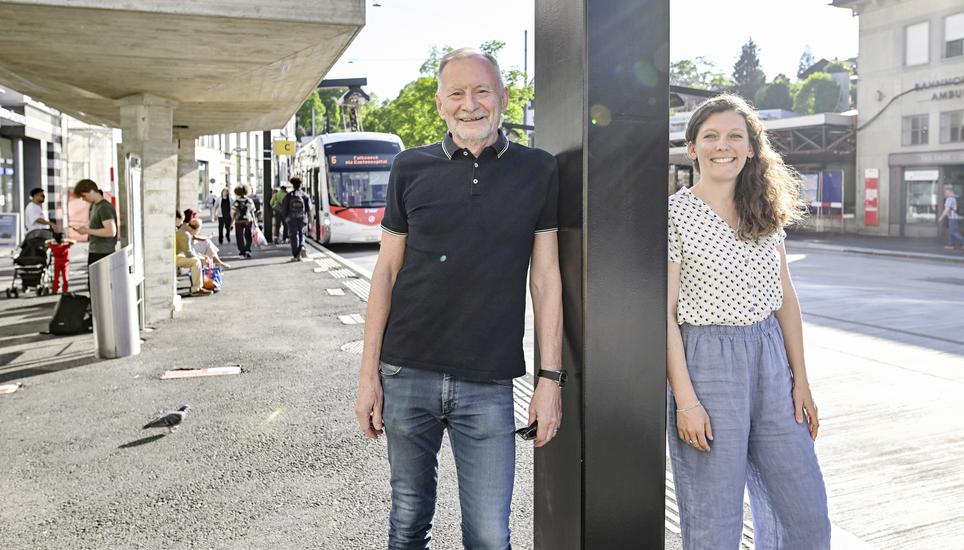 Streitgesprï¿ï¾¤ch zwischen Hermann Schlattter und Nicole Silvestri zur ï¿ï¾V Vergï¿ï¾¼nstigung, am Dienstag, 29. April 2025. (Melanie Duchene / Schaffhauser N