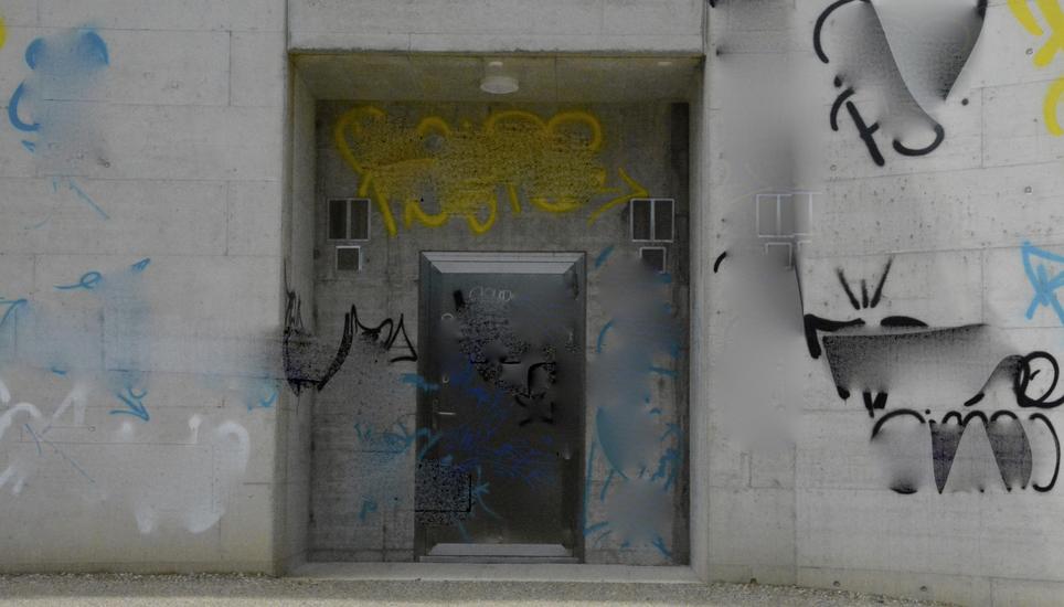 Mit Graffiti übersät: Das Feuerthaler Reservoir Schwarzbrünneli wurde erst im Mai feierlich eingeweiht. Bilder: Alexander Joho