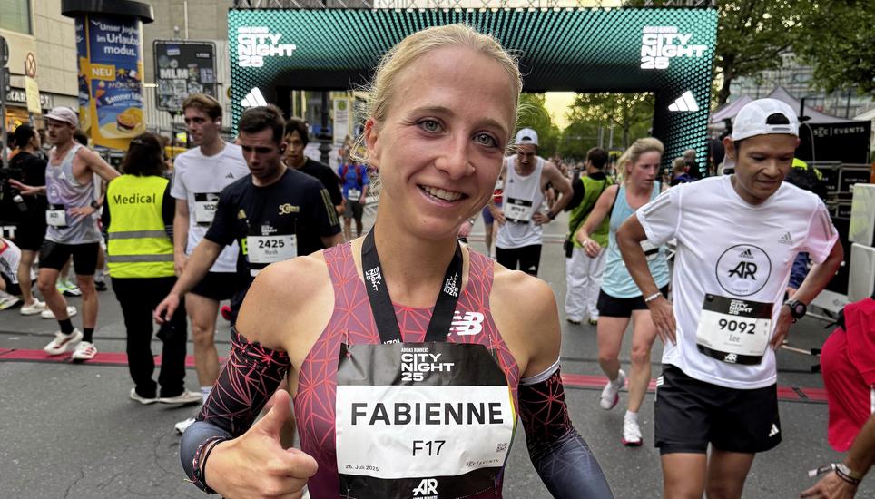 Fabienne Vonlanthen nach der Spitzenzeit über 10 km in Berlin. Bild: zVg