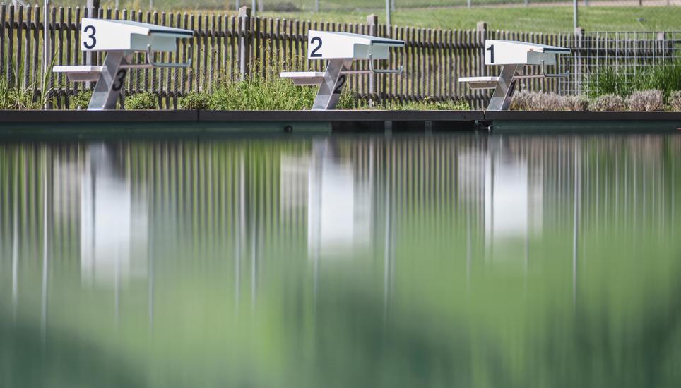 Themenbild des Freibad Gwaagge in Beringen, ein Naturbad, ist bereit fuer die Gaeste, am Dienstag, 10. Mai, 2022. (Melanie Duchene / Schaffhauser Nachrichten)