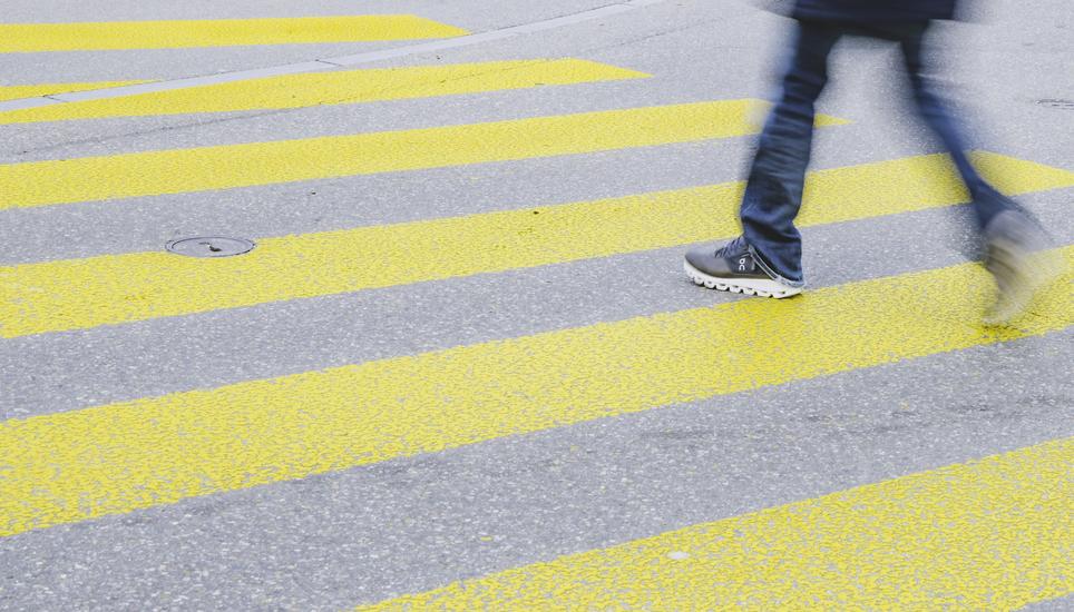 Einige Zebrastreifen im Zentrum von Neuhausen, am Dienstag, 27. Februar, 2024 (Melanie Duchene / Schaffhauser Nachrichten)