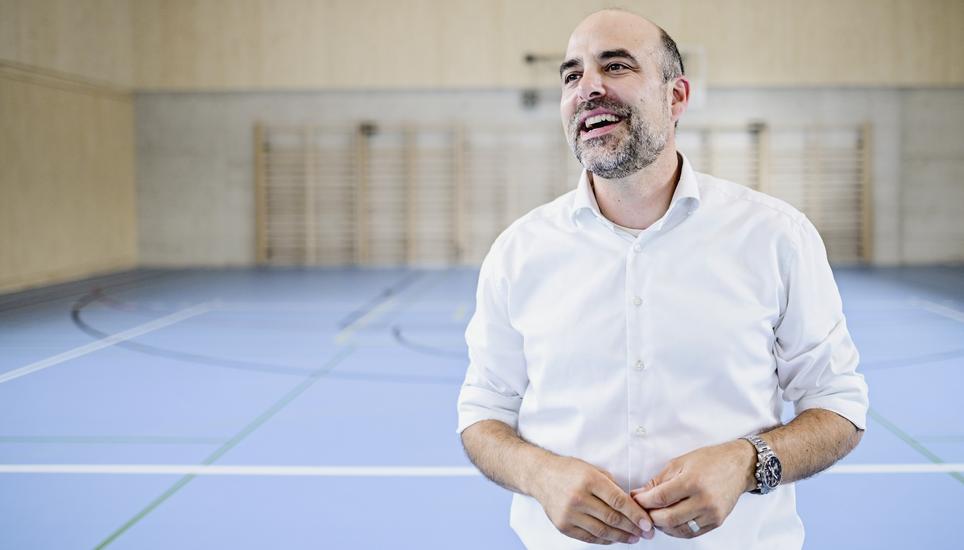 Der neue Schulcampus Silberberg vor dem ersten Schultag - eine Besichtigung mit dem Baureferenten Christoph Meister , am Dienstag, 05 August 2025. (Melanie Duchene / Schaffhauser Nachrichten)