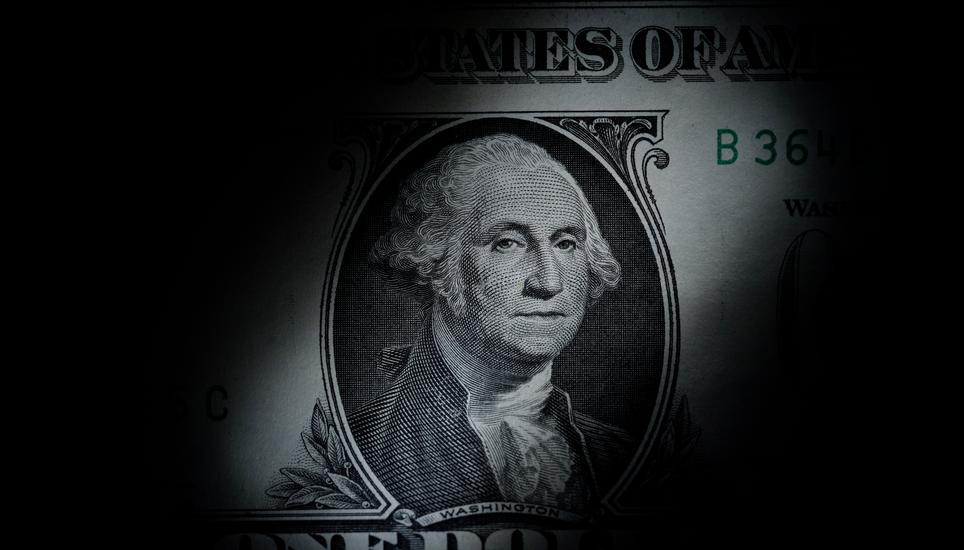 FILE - The likeness of George Washington is seen on a U.S. one dollar bill, Monday, March 13, 2023, in Marple Township, Pa. (AP Photo/Matt Slocum, File)
