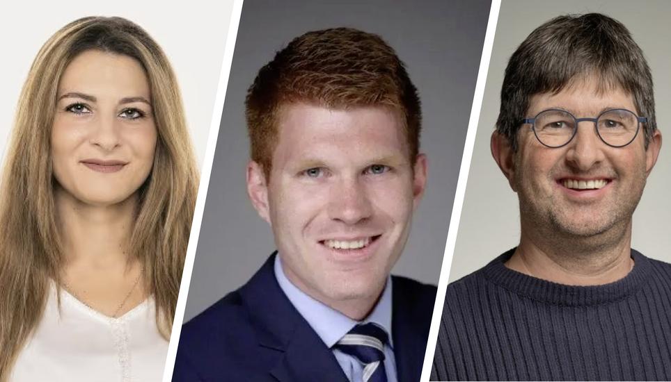 Die drei Neuen im Rat: Sabrina Colluto, Christian Mundt und Daniel Raschle (v. l.). Bilder: zVg