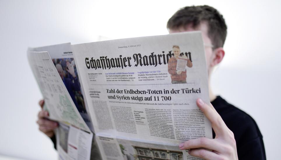 Themenbild Zeitung zum Thema Medienfoerderung, am Freitag, 10. Februar 2023. (Melanie Duchene / Schaffhauser Nachrichten)