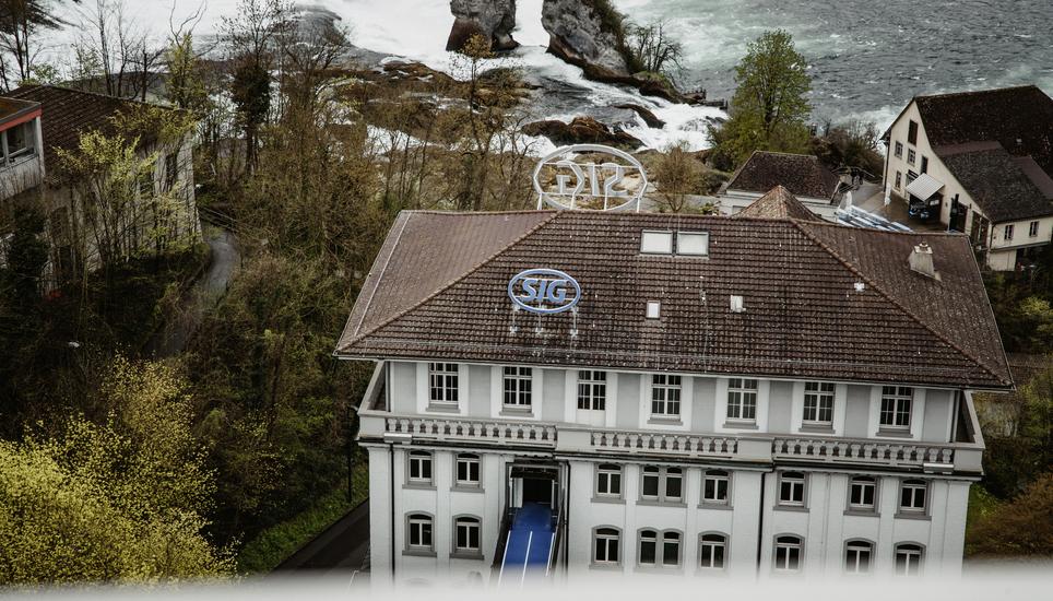 SIG Areal, Schloss Laufen, Rheinfall, fotografiert am Mittwoch 12. Aril 2023, in Neuhausen am Rheinfall. (Roberta Fele / Schaffhauser Nachrichten)