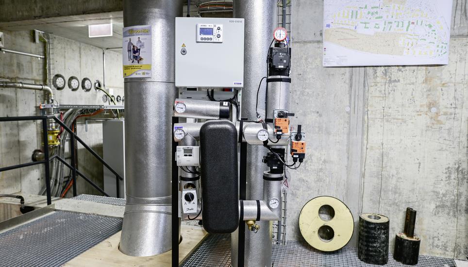 Blick in die Energiezentrale an der Falkenstrasse, ï¿ï¾bergabestation, am Dienstag, 14. Januar 2025. (Melanie Duchene / Schaffhauser Nachricht