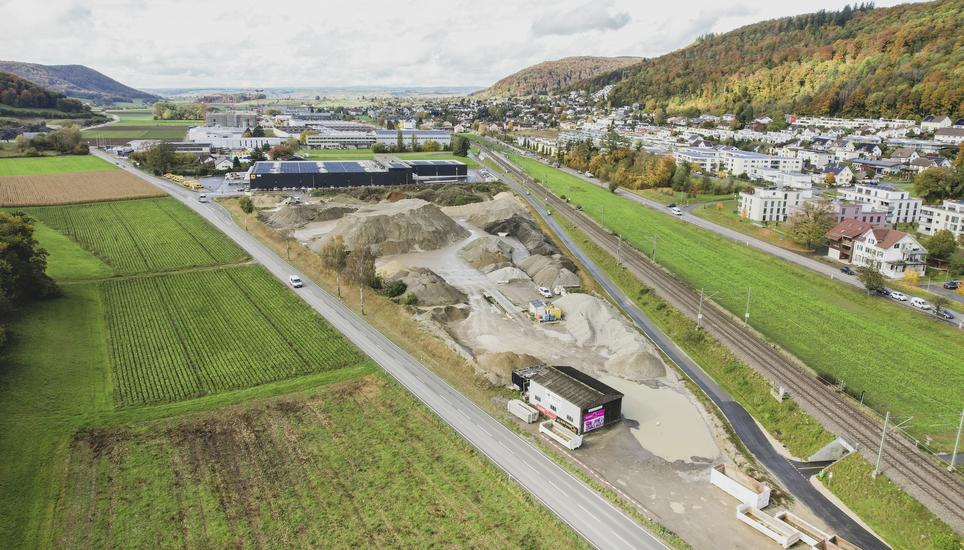 Drohnenbild vom Reyclingplatz fï¿ï¾¼r Baumaterial, Eckert Beringen, am Dienstag, 21. Oktober 2025. (Melanie Duchene / Schaffhauser Nachricht