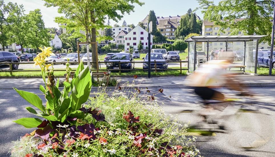 Blick auf den Parkplatz Burgunwiese, am Montag, 25 August 2025. (Melanie Duchene / Schaffhauser Nachrichten)