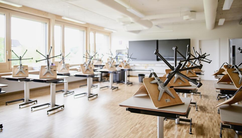 Der neue Schulcampus Silberberg vor dem ersten Schultag - eine Besichtigung mit dem Baureferenten Christoph Meister , am Dienstag, 05 August 2025. (Melanie Duchene / Schaffhauser Nachrichten)