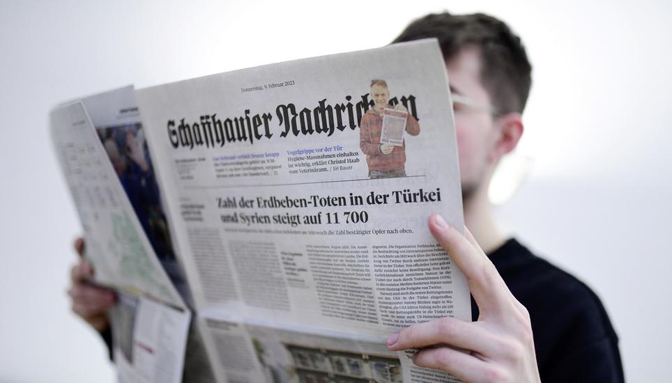 Themenbild Zeitung zum Thema Medienfoerderung, am Freitag, 10. Februar 2023. (Melanie Duchene / Schaffhauser Nachrichten)