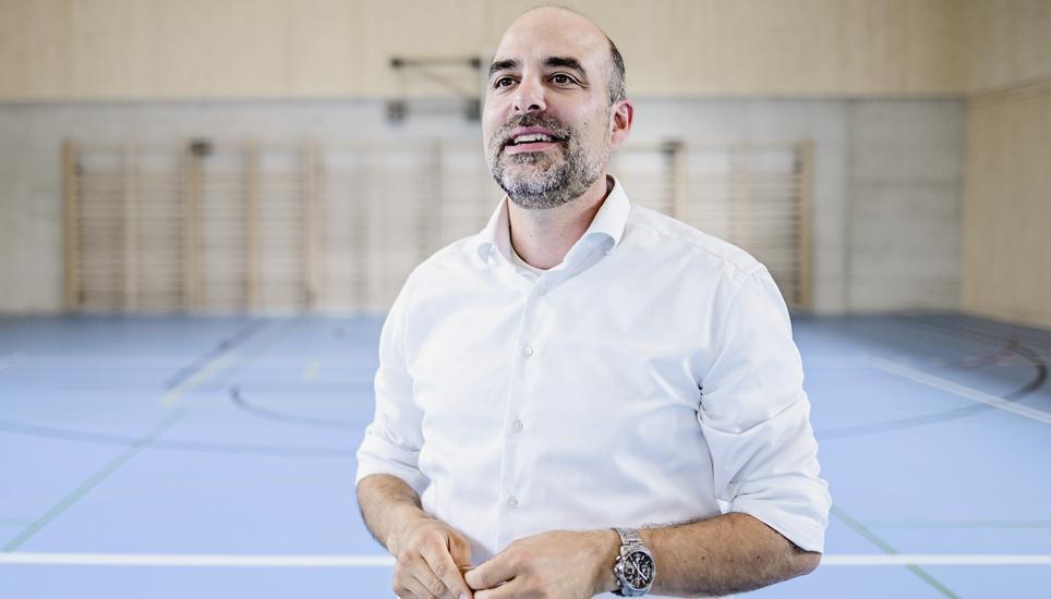 Der neue Schulcampus Silberberg vor dem ersten Schultag - eine Besichtigung mit dem Baureferenten Christoph Meister , am Dienstag, 05 August 2025. (Melanie Duchene / Schaffhauser Nachrichten)