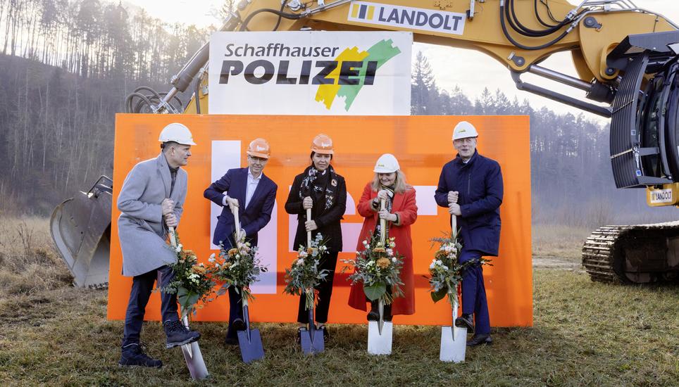 Spatenstich Polizei- und Sicherheitszentrum, Donnerstag, 15.01.2026, Schaffhausen (Roger Hofstetter/Schaffhauser Nachrichten)