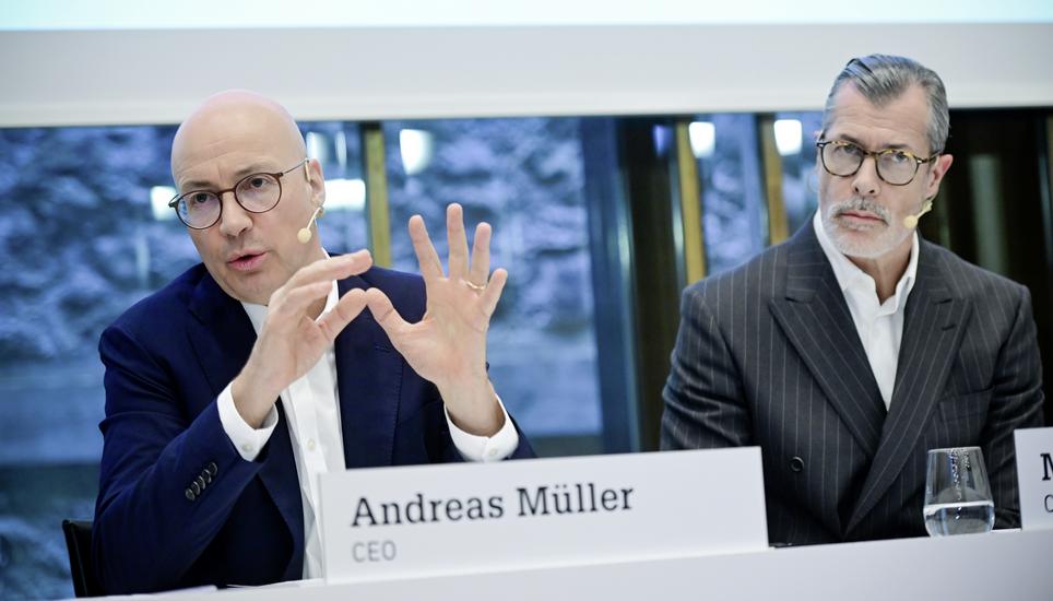 CEO Andreas Mï¿ï¾¼ller, links, und CFO Mads Joergensen  an der Analysten- und Medienkonferenz von GF, am Mittwoch, 25. Februar 2026 im Hotel Widder in Zï¿ï¾¼rich. (Georg Fischer/ Keystone / Melanie D