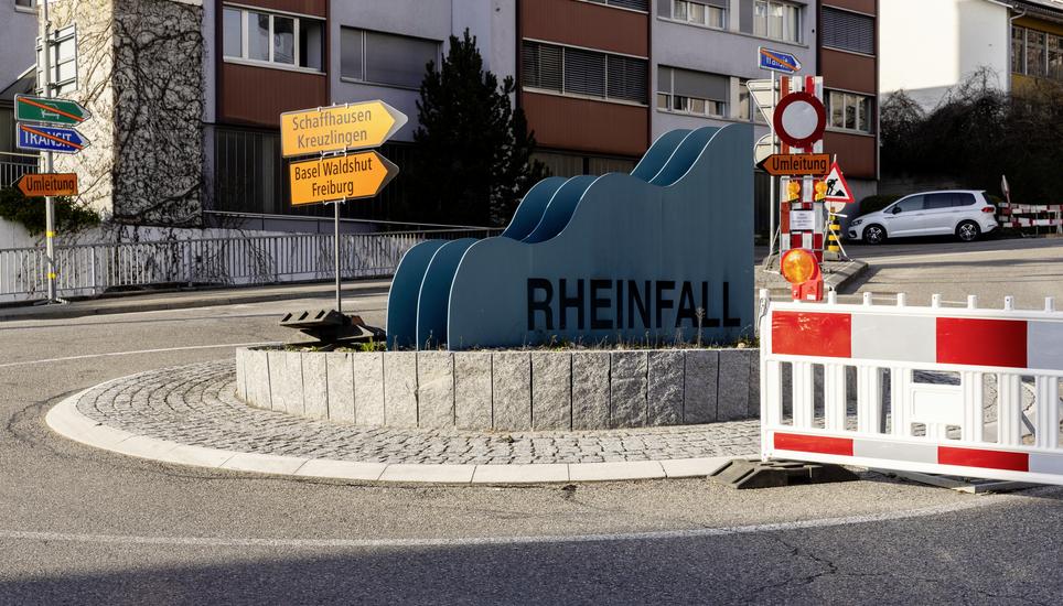 Baustelle am "Ochsenkreisel" in Neuhausen am Rheinfall, Dienstag, 24.03.2026, Neuhausen am Rheinfall (Roger Hofstetter/Schaffhauser Nachrichten)