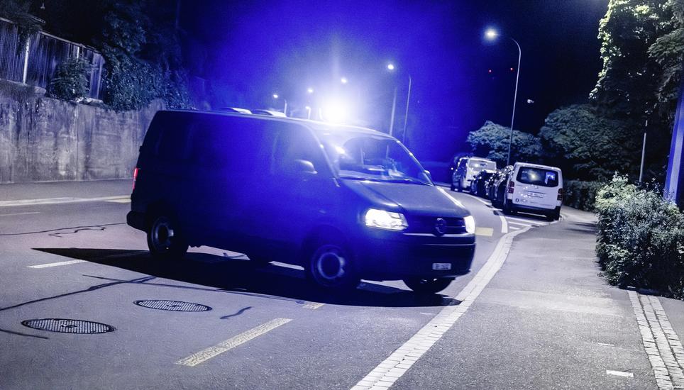Auf Nachtpatroullie mit der Schaffhauser Polizei, fotografiert am Freitag, 09. Mai 2025, in Schaffhausen. (Roberta Fele / Schaffhauser Nachrichten)