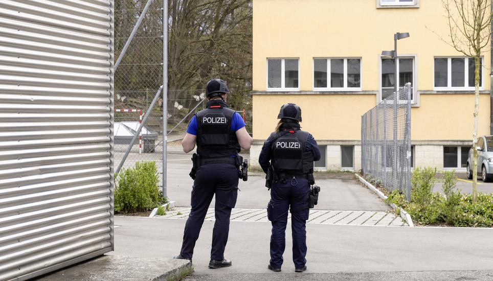 Bombendrohung im Gega-Schulhaus, Donnerstag, 26.03.2026, Schaffhausen (Roger Hofstetter/Schaffhauser Nachrichten)