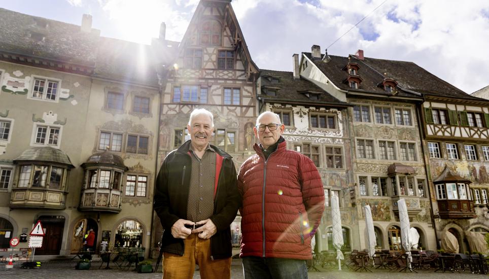 Auflï¿ï¾¶sung der Propsteisï¿ï¾¤nger Wagenhausen, v.l. Peter Brunner, Hans Geuggis, Donnerstag, 26.03.2026, Stein am Rhein (Roger Hofstetter/Schaffhauser Nachr