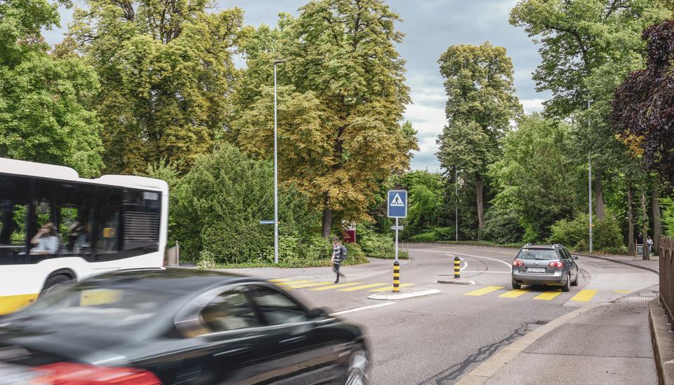 An der Steigstrasse Richtung Breite soll Tempo 30 entstehen, am Montag, 27. Juni, 2022. (Melanie Duchene / Schaffhauser Nachrichten)