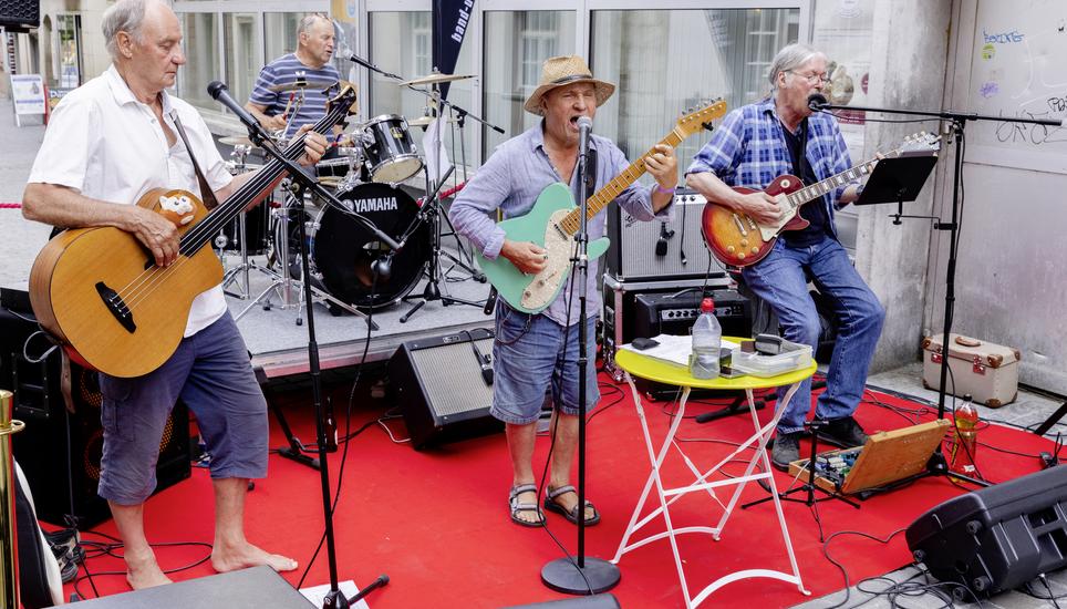 Opening: 10. Street Music Nights 2026 - Band: Groove-Dis, Donnerstag, 28.05.2026, Schaffhausen (Roger Hofstetter/Schaffhauser Nachrichten)