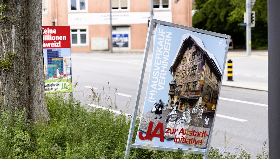 Abstimmungsplakat in Schaffhausen, Mittwoch, 20.05.2026, Schaffhausen (Roger Hofstetter/Schaffhauser Nachrichten)