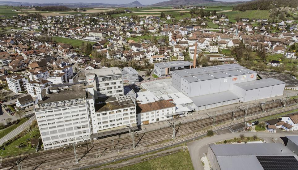 Blick auf das Knorrli Areal und Unilever in Thayngen, am Mittwoch, 02. April 2025. (Melanie Duchene / Schaffhauser Nachrichten)