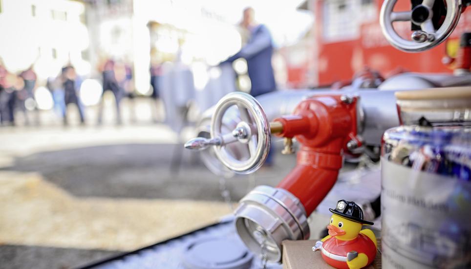 Einweihung der neue Lï¿ï¾¶schwasserpumpen der Feuerpolizei Kanton Schaffhausen, am Dienstag, 21. Oktober 2025. (Melanie Duchene / Schaffhauser Nachricht