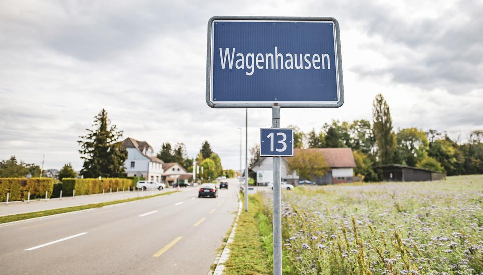 Themenbild Gemeinde Wagenhausen, Ortstafel, am Montag, 14. Oktober 2024. (Melanie Duchene / Schaffhauser Nachrichten)