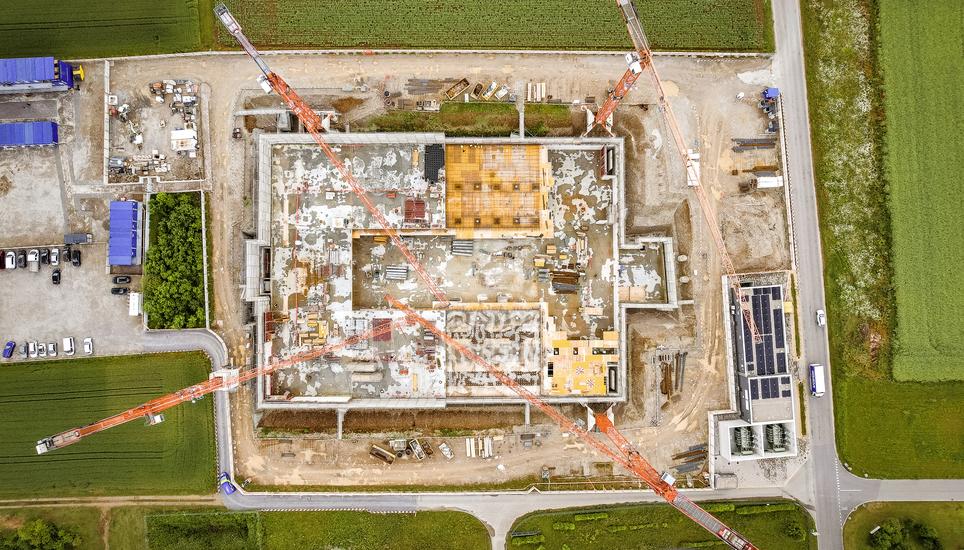Vorstreiender Bau des Datencenters, fotografiert am Dienstag, 03. Juni 2025, in Beringen. (Roberta Fele / Schaffhauser Nachrichten)