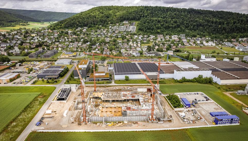 Vorstreiender Bau des Datencenters, fotografiert am Dienstag, 03. Juni 2025, in Beringen. (Roberta Fele / Schaffhauser Nachrichten)
