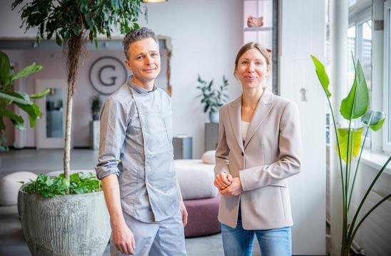 Theresa Ulrich und Marc Bernet, Co-GeschÃ¤ftsfÃ¼hrer von Gastronomics auf dem Knorripark, fotografiert am Mittwoch, 04. Februar 2026, in Thayngen. (Roberta Fele / Schaffhauser Nachrichten)