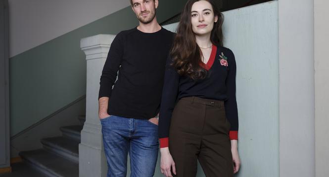 Sanija Ameti und Stefan Manser-Egli, das Co-Praesidium von Operation Libero, portraitiert am Dienstag, 02. November 2021 im Proger in Bern. (KEYSTONE/Christian Beutler)