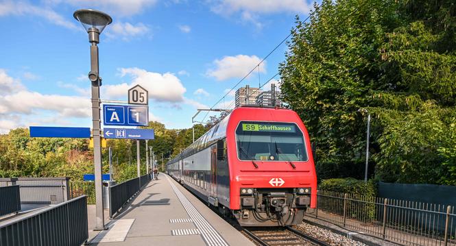 Bahnhof Rheinfall in Neuhausen, ein Zug der SBB fÃ¤hrt ein,  am Donnerstag, 03. Oktober 2024. (Melanie Duchene / Schaffhauser Nachrichten)