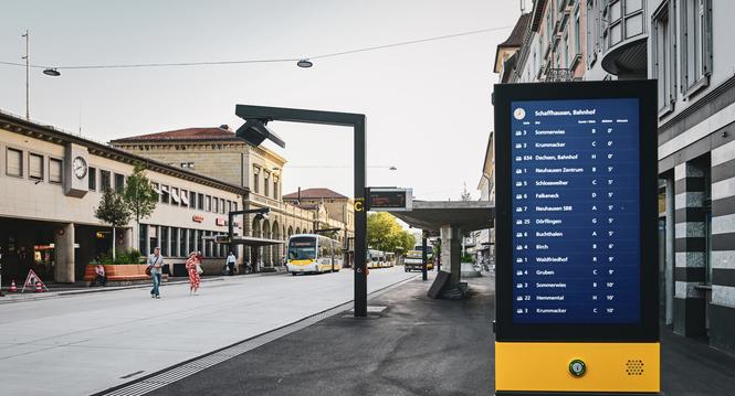 Blick auf den neuen Bahnhof, am Donnerstag, 14 August 2025. (Melanie Duchene / Schaffhauser Nachrichten)