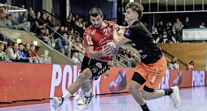 27.09.2025; Zug; Quickline Handball League - HSC Suhr Aarau - Kadetten Sh - Martin Popovski (Suhr-Aarau)(Benjamin Faes / freshfocus)