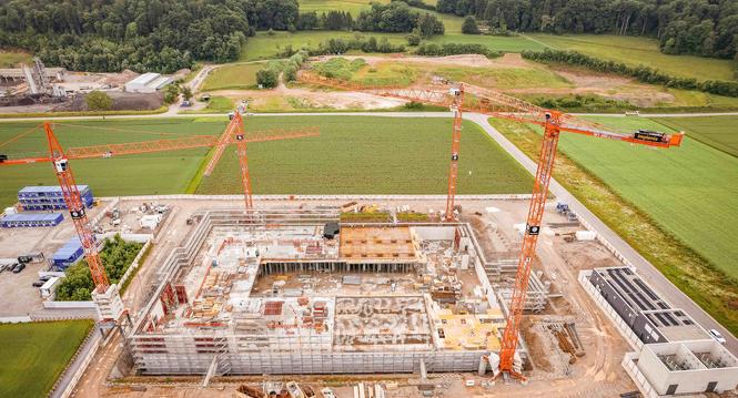 Vorstreiender Bau des Datencenters, fotografiert am Dienstag, 03. Juni 2025, in Beringen. (Roberta Fele / Schaffhauser Nachrichten)