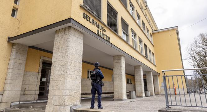 Bombendrohung im Gega-Schulhaus, Donnerstag, 26.03.2026, Schaffhausen (Roger Hofstetter/Schaffhauser Nachrichten)