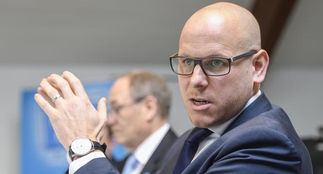 Hannes Leu, CFO IVF Hartmann AG, an der Bilanzmedienkonferenz, am Mittwoch, 11. Maerz 2020.  (Melanie Duchene / Schaffhauser Nachrichten)