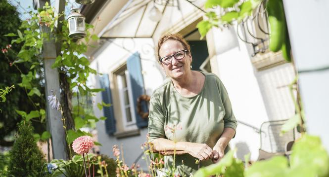 Zu Besuch im Garten von Bettina Fele, ein kleines Gartenparadies, Bettina hat ein Naturgartenzertifikat von den Bodenseegaerten, am Freitag, 28. Juli 2023. (Melanie Duchene / Schaffhauser Nachrichten)