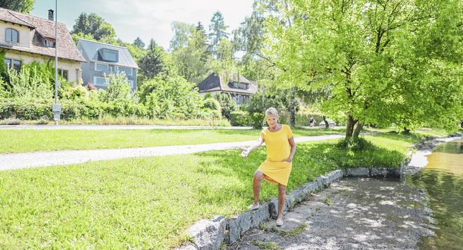 Die Stadt Schaffhausedn will das Lindli und das Rheinufer mit Sitzbï¿ï¾¤nken und neuer Begrï¿ï¾¼nung aufwerten, Anwohnerin Marleen Schwyvers hat eine Petition dagegen eingereicht , am Dienstag, 09 Juli 2024. (Melanie Duchene / Schaffhauser N
