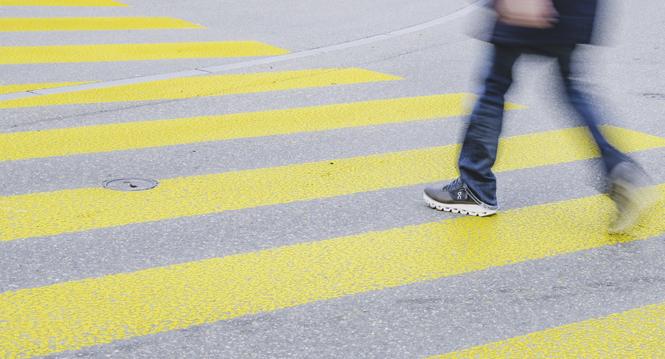Einige Zebrastreifen im Zentrum von Neuhausen, am Dienstag, 27. Februar, 2024 (Melanie Duchene / Schaffhauser Nachrichten)
